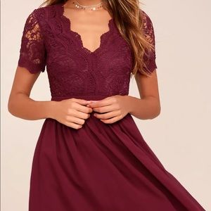 Skater Dress Burgundy Medium NWT